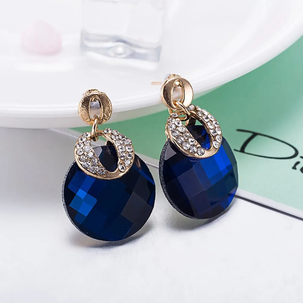 Yellow Chimes Fancy Party Wear Earrings for Women & Girls (Blue)