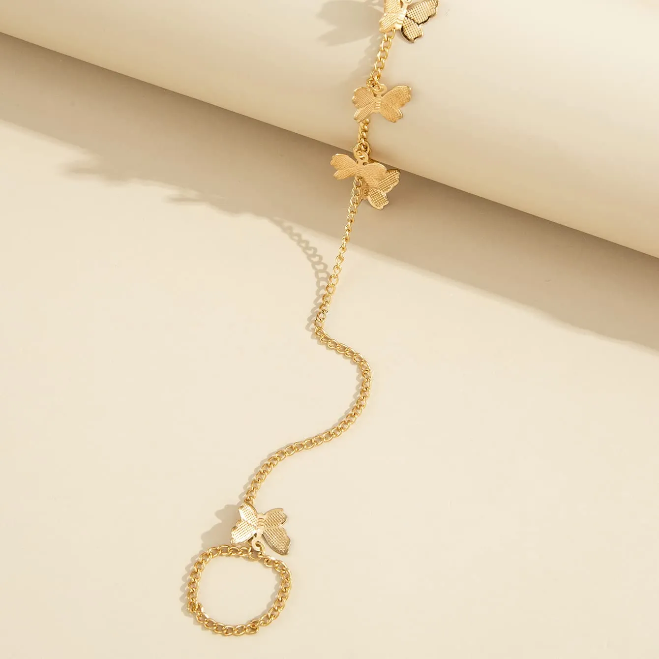 Yellow Chimes Hand Chain For Women Elegant Gold Plated Butterfly Stars Hanging Hand Chain For Women and Girls